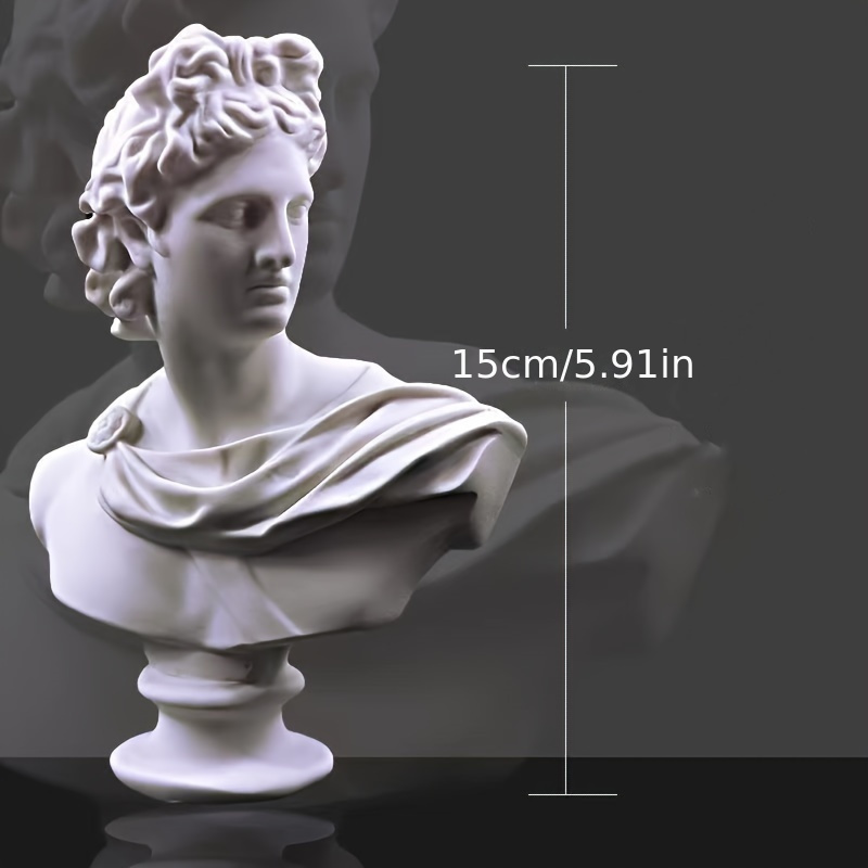 Image of 1pc White Classical Sculpture Bust, Decorative Art Figurine For Home And Office Decor, Greek Roman Statue Resin Head Bust Sculpture Figurine For Home Decor For Living Room Or Study Desk
