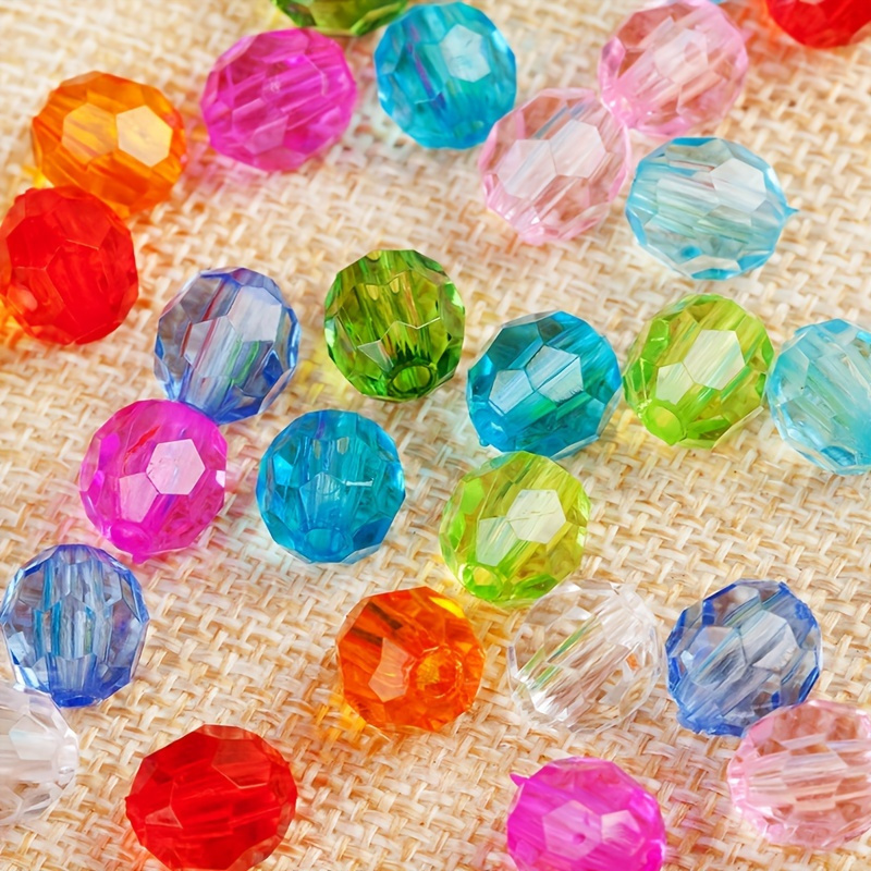 

500pcs 8mm & 10mm Transparent Acrylic Beads - Crystal, Making Supplies For Bracelets, Necklaces, And Craft Projects