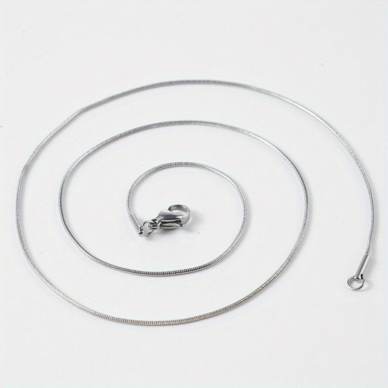 

10pcs Stainless Steel Round Snake Chain Necklaces In Silvery Tone For Crafting