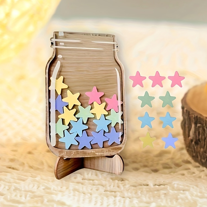 

1pc, Star Jar, Cool Teaching Jar, Classroom Star Sticker, Bulletin Board Family Classroom Star Regular