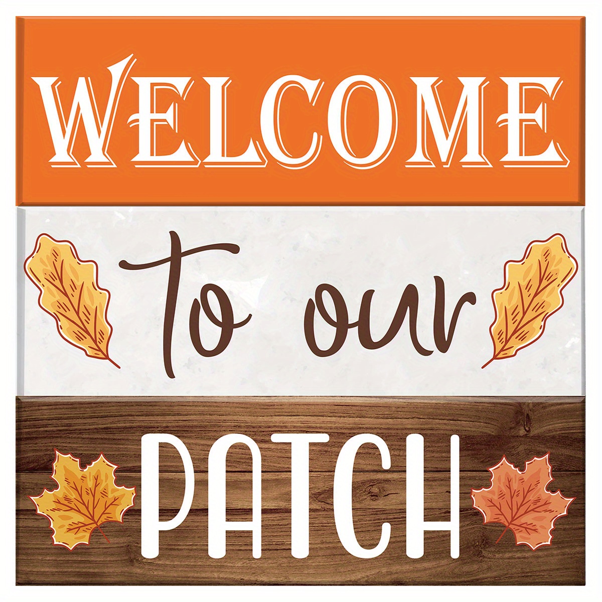 

3-piece Fall Decor Set - Welcome To Our Patch Thanksgiving Table Centerpiece, Rustic Wooden Block Signs For Farmhouse Autumn Ambiance In Home & Office