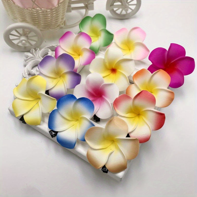 TEMU 12pcs Elegant Floral Hair Clip Set - Chic Side & Bangs Accessories For Women And Girls, Perfect For Birthdays