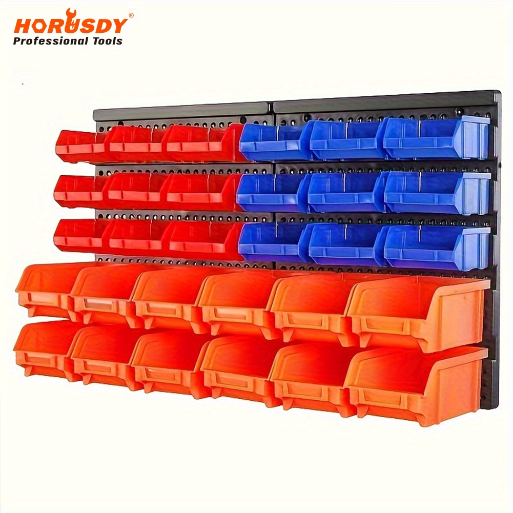TEMU 30pc Organizer Bins Wall Mounted Storage Bins Parts Rack