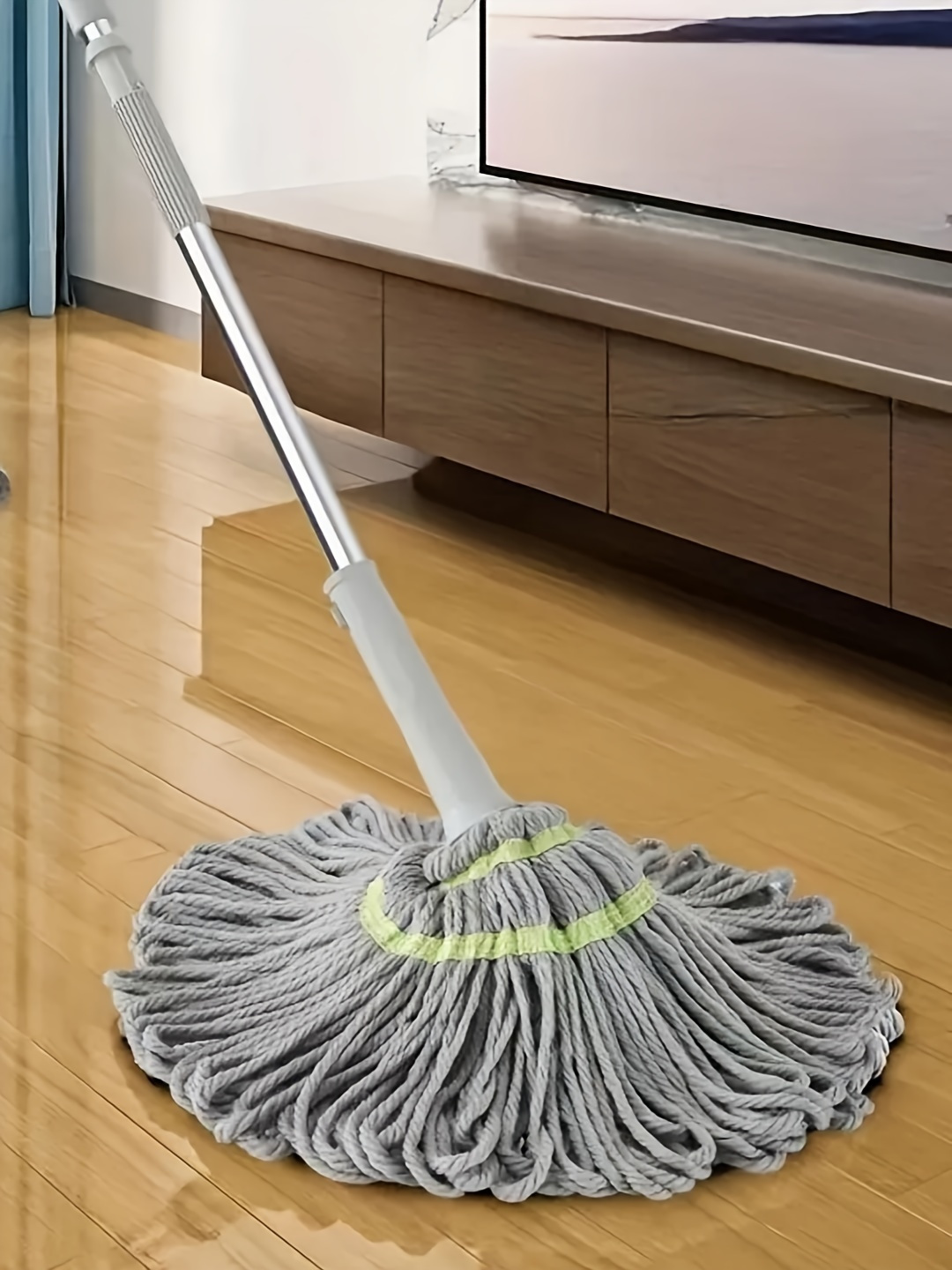 easy   2 in 1 wet dry mop and bucket set extendable hands free design for effortless cleaning in kitchen bathroom living room bedroom and patio details 4