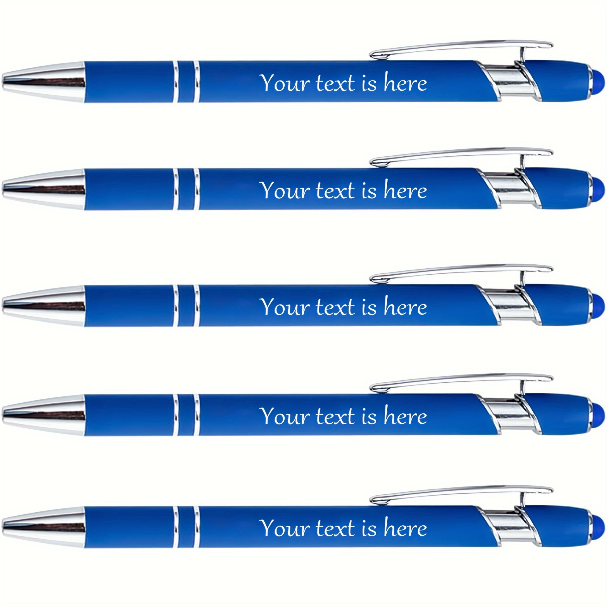 

【customized】8/15pcs American Pen Push Aluminum Rod Spray Glue Metal Touch Screen Round Ball Pen Engraving Logo Gift Advertising Touch American Pen