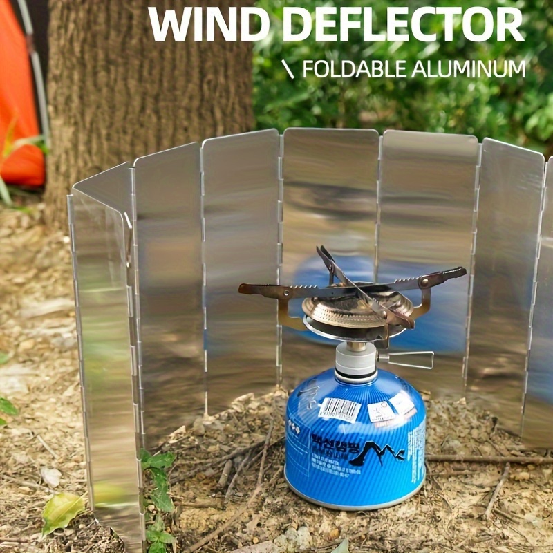 Temu TEMU 9-panel Foldable Gas Stove Windshield - Aluminum Alloy, Perfect For Outdoor Camping & Picnics sold by Temu Affiliate Program