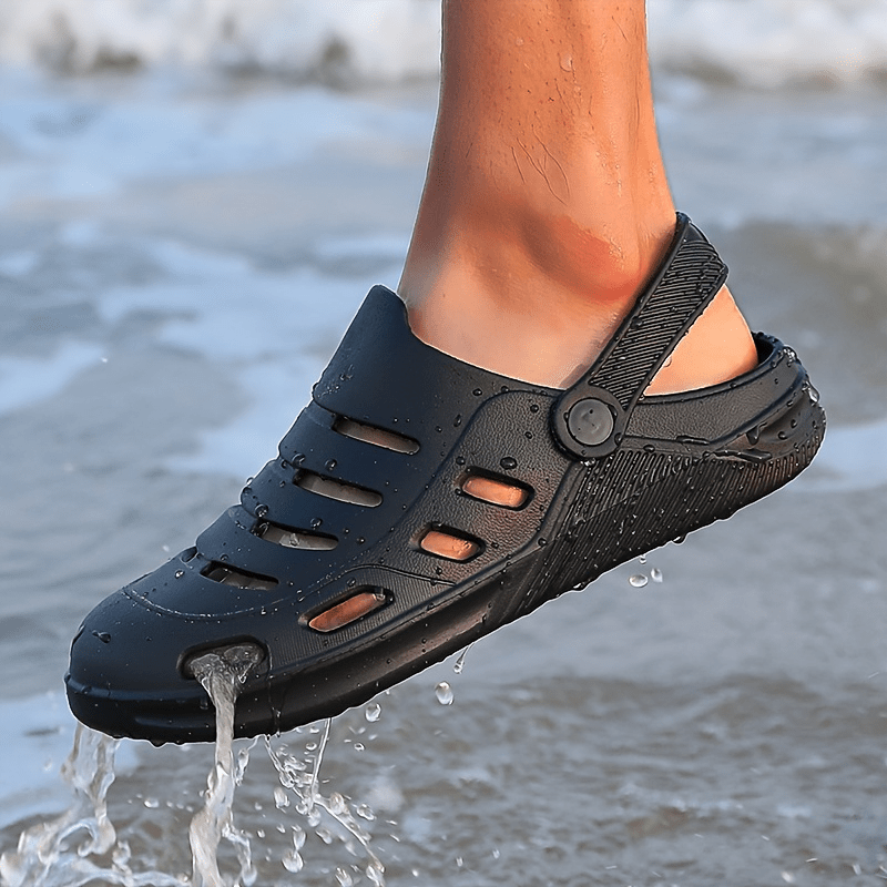 

Men's Solid Color Anti Odor Eva Sandals, Comfy Non Slip Casual Durable Beach Water Shoes For Men's Outdoor Activities