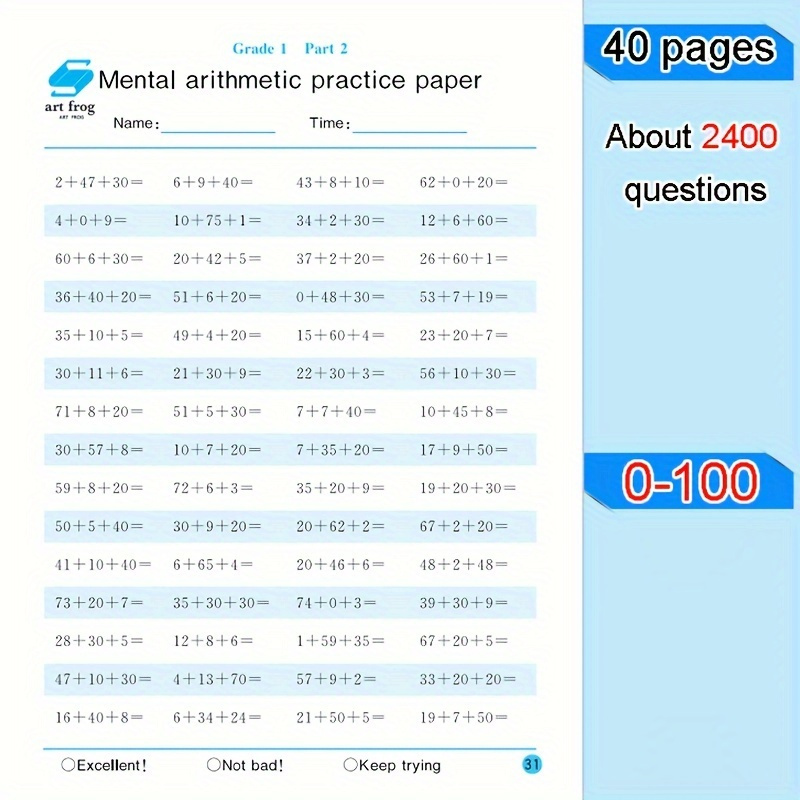 TEMU 2400-problem - Addition, , Multiplication & Division 14+ | Supplies