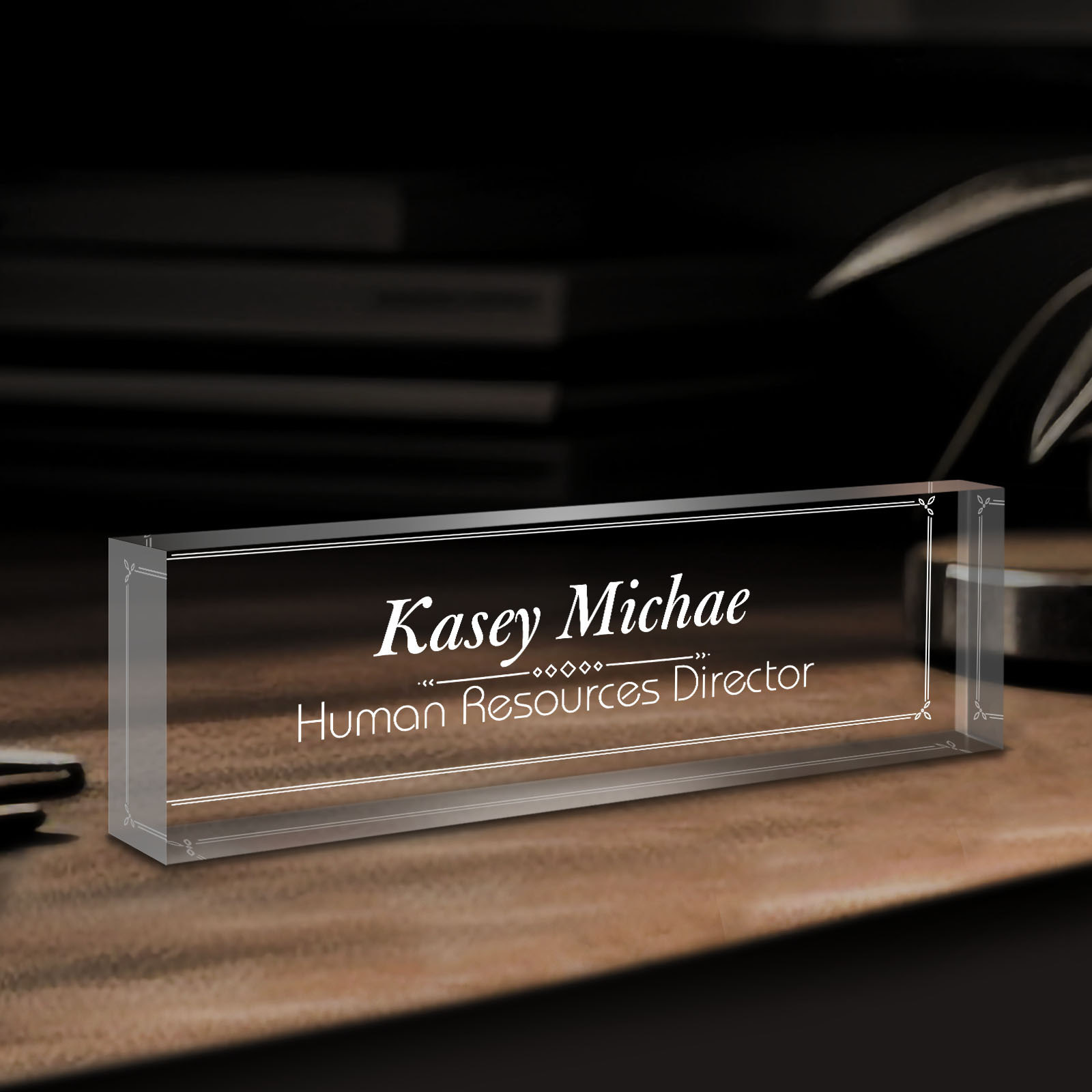 

1pc, Office Engraved Acrylic Name Plate For Desk, Desk Name Plate Personalized Custom Employee Appreciation Gifts |office Gifts For Women, Boss, Employee, Teacher, Manager, Gifts For Employees