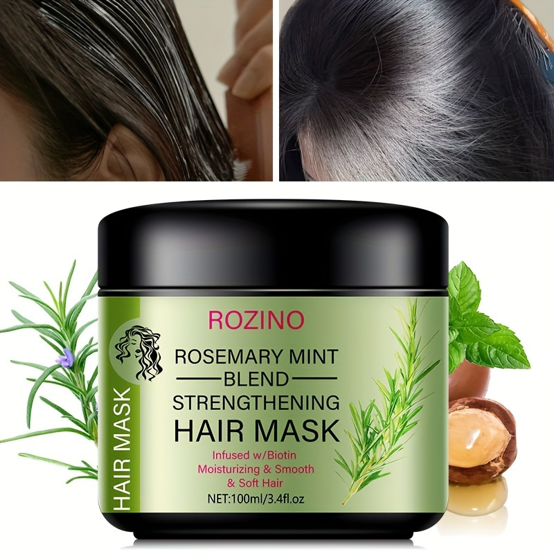 

100ml Rosemary Mint Blend Hair Mask, Natural Hair Care Mask, Moisturizing & Smoothing Strengthening Hair Product