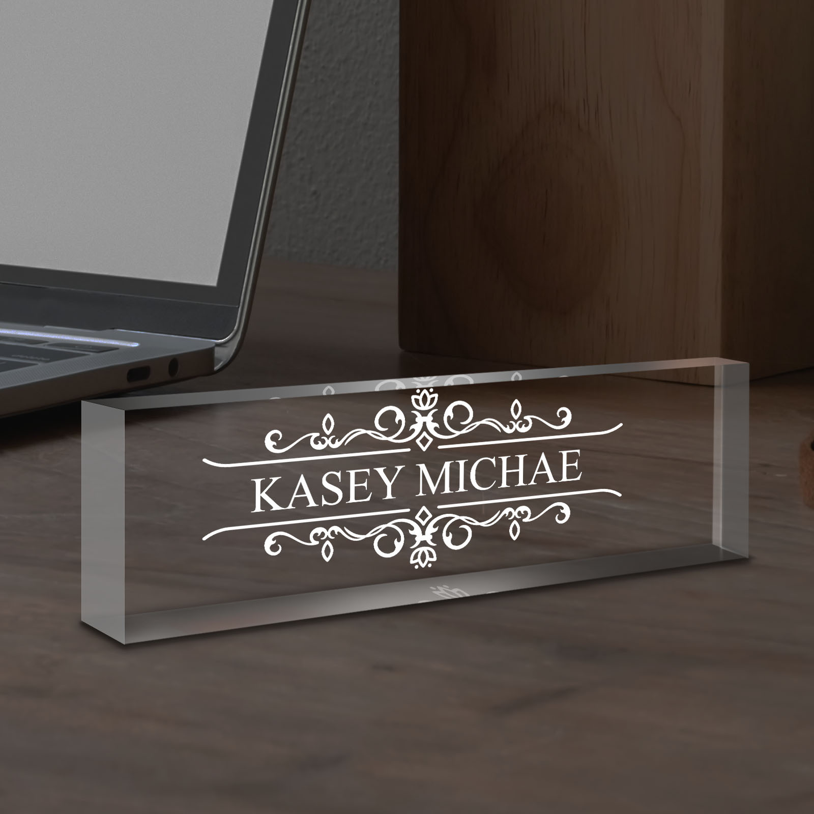 

Custom Acrylic Desk Name Plate - Personalized Office Decor For , Ideal Gift For Boss, Employee, Coworker, Teacher - Fits Any