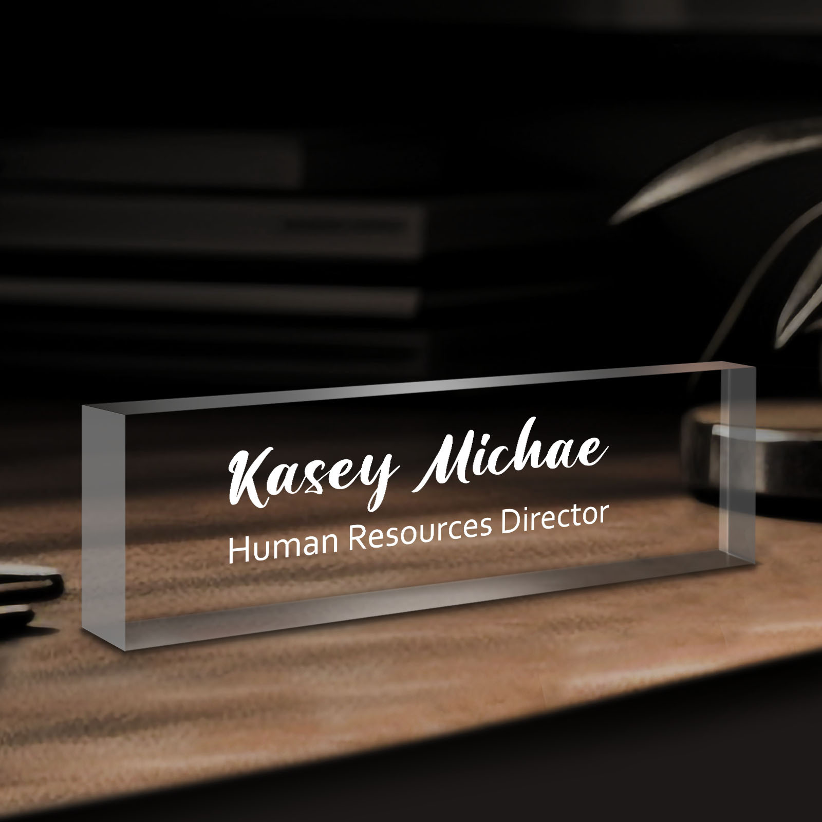 

Custom Acrylic Desk Name Plate - Personalized Office Decor For , Ideal Gift For Boss, Employee, Coworker, Teacher - Fits Any