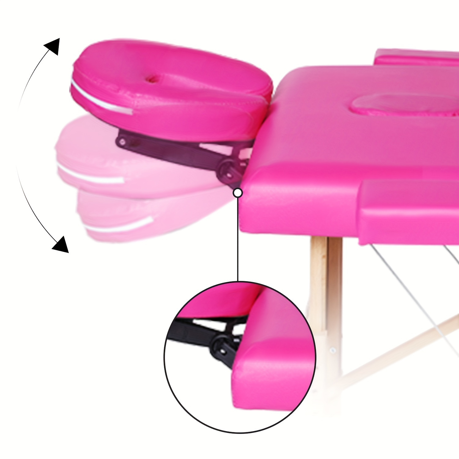 

Portable Pink Massage Table With Adjustable Height - Foldable , 496lbs Capacity, Includes Carry Case & Accessories