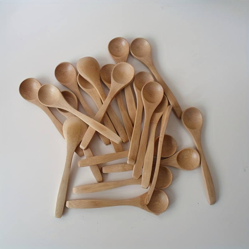 10pcs wooden long handle spoons   home coffee creative dishes details 1