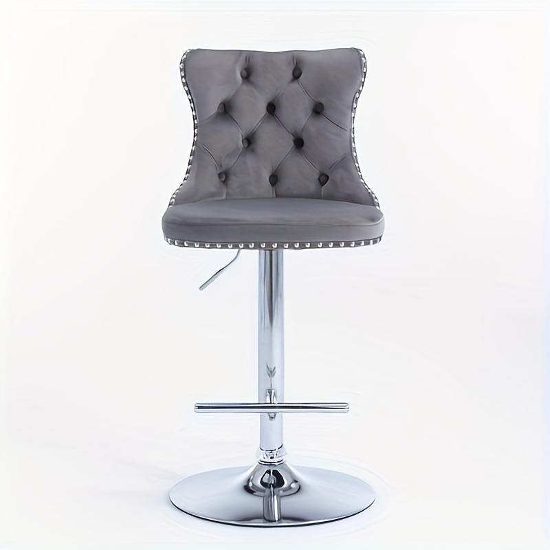 

A&a Furniture, Swivel Velvet Barstools Adjusatble Seat Height From 25-33 Inch, Modern Upholstered Chrome Base Bar Stools With Backs Comfortable Tufted For Home Pub And Kitchen Island