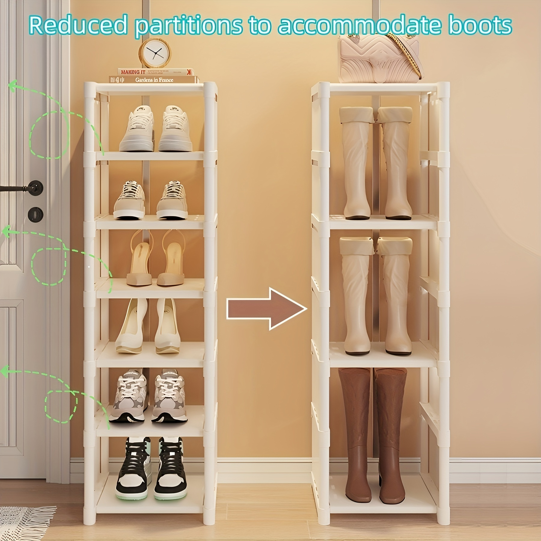 1 multi tier fabric shoe rack with metal frame space saving easy assembly versatile storage solution for entryway bedroom hallway ideal for sneakers slippers sandals   thanksgiving halloween christmas decor shoe storage organizer halloween decorations christmas decorations details 3