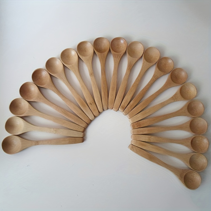 10pcs wooden long handle spoons   home coffee creative dishes details 4