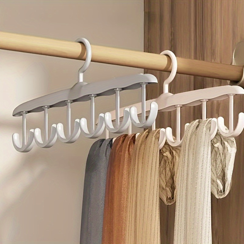 

1pc 12-hook Rotatable Plastic Hanger For Bags, Hats, Ties, Scarves And Underwears, Multifunctional Clothes Rack For Clothes Shops