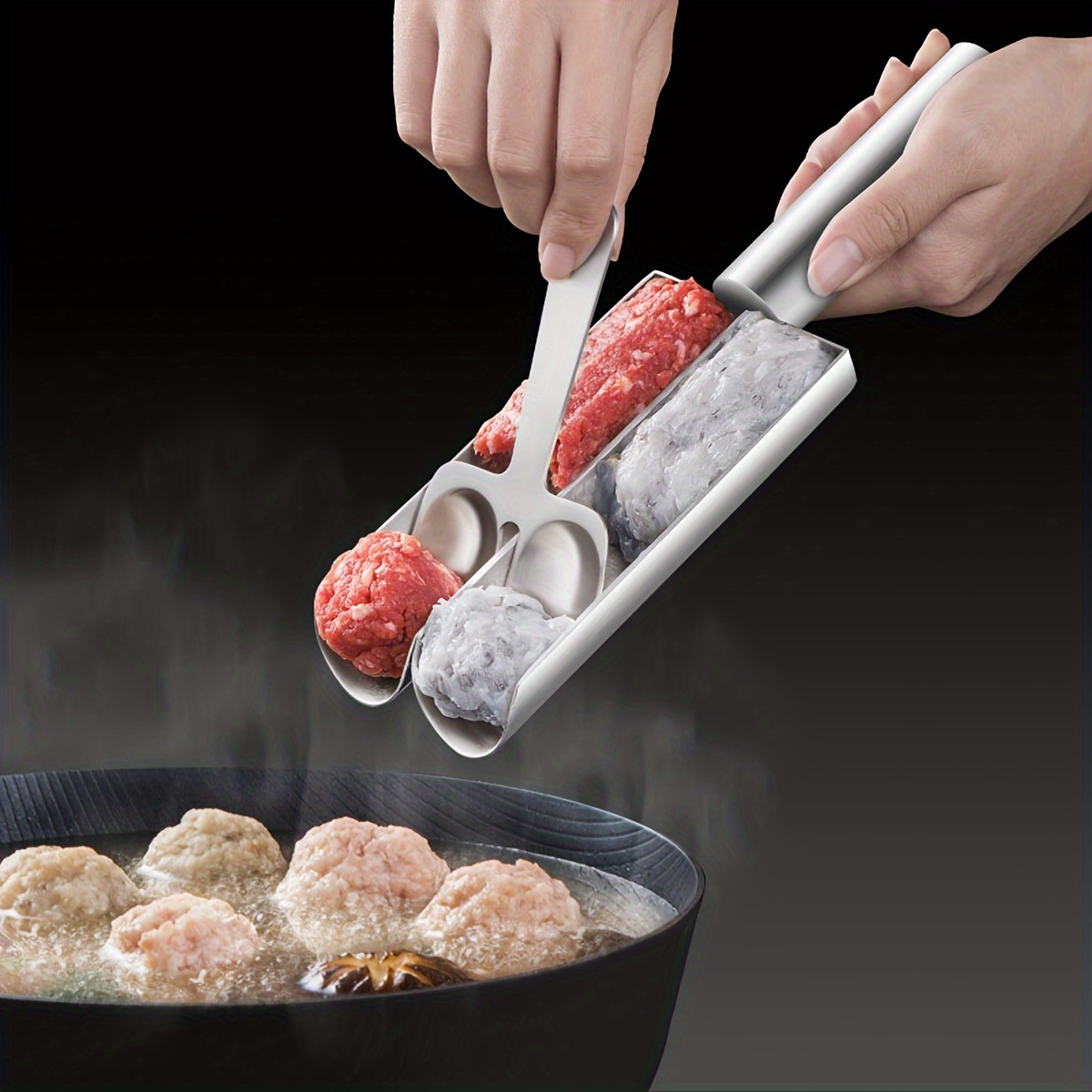 1 set   stainless steel meatball maker   nonstick kitchen gadget for flawless meatballs falafel dough   balls ideal for   kitchen enthusiasts no electricity needed meatball maker tool details 0