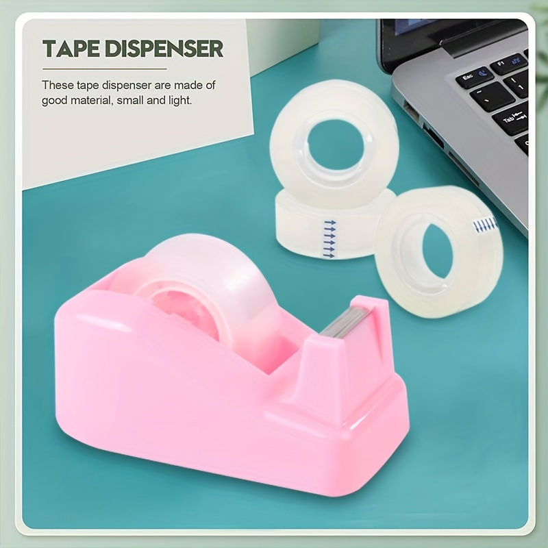 

1pc Pink Tape Dispenser With 1 Roll Tape, For Christmas Festival Gift, Cute Pink Tape Dispenser - Perfect For Wrapping, Diy Stickers