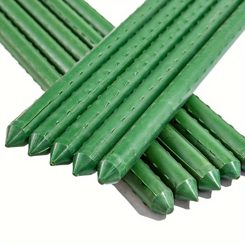 

Green Plant Support Stakes For Climbing Vegetables And Vines - Durable Metal And Plastic Garden Trellis For Tomatoes, Cucumbers, Grapes - Ideal For Outdoor Gardening And Urban Balcony Planters
