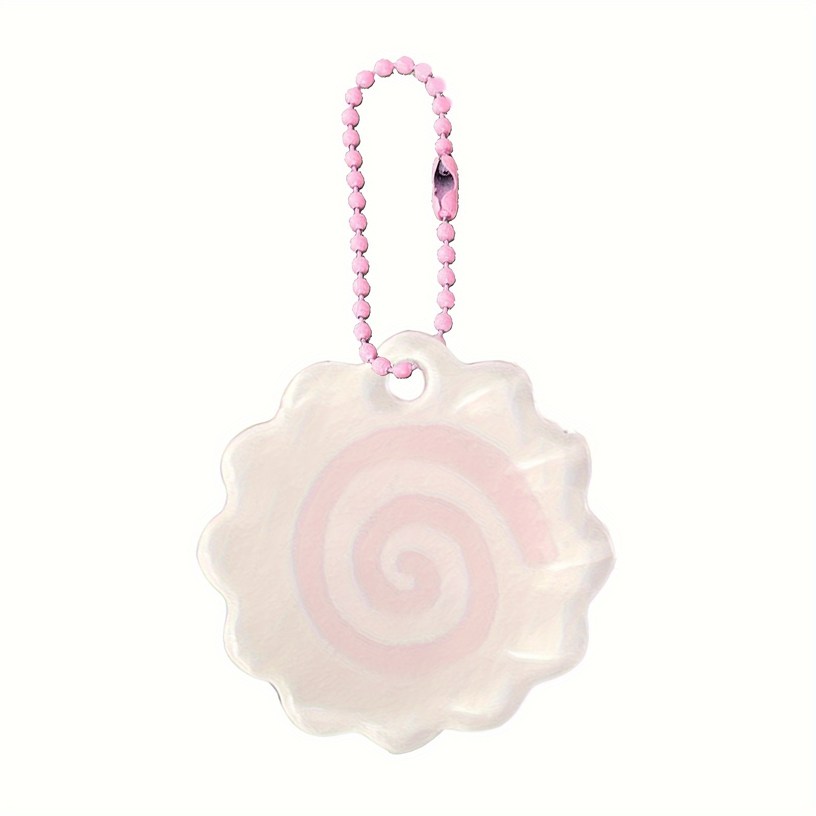 

Adorable Acrylic Charm With Pink Beads And Swirl Design - Perfect For Keychains, Phone Accessories, And More!