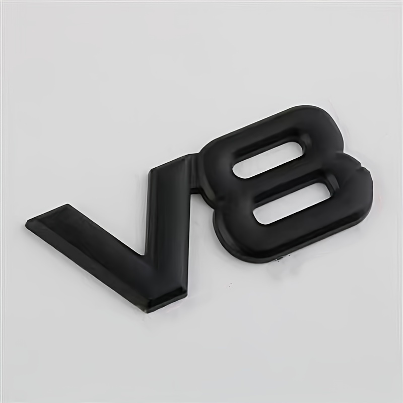 

Car Body Sticker, Creative And Cool, Made Of Zinc Alloy, With A Black Tail, Modified Side, Integrated V8 Emblem
