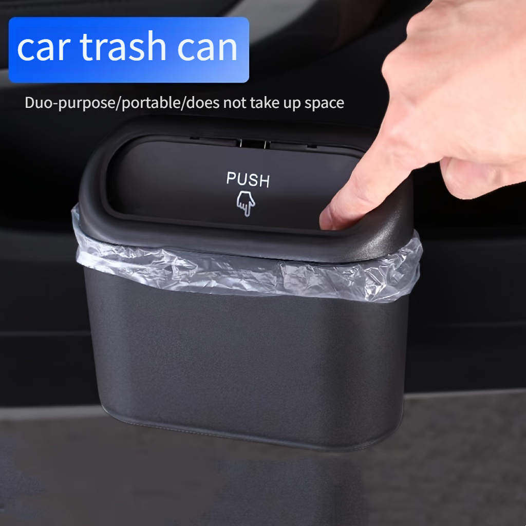 TEMU Car Trash Can Car Seat Back Car Door Hanging Storage Box Multifunctional Car Supplies Garbage Bag Folding Storage