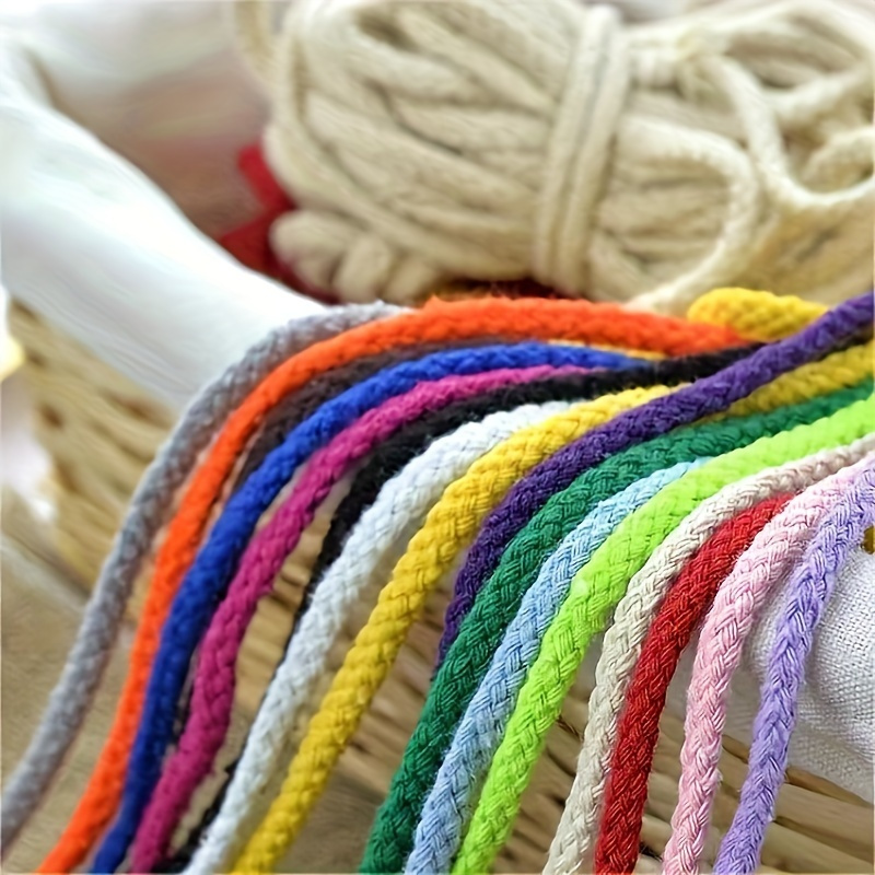 

1pc Colorful Cotton Rope With 8 Strands, 10-yard 5mm, For Packaging, Tying Knots, And Diy Beading Materials Gift Wrapping