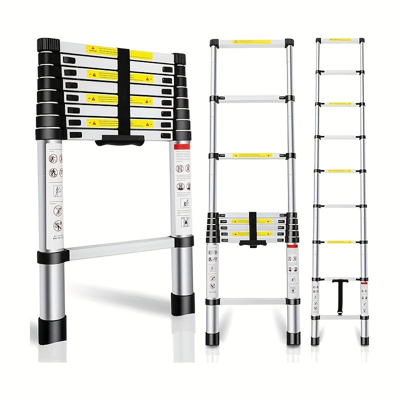 

Elescoping Ladders 8.5ft, Multi-purpose Folding Aluminum Alloy Extension Ladder For Household Or Rv Outdoor Work As