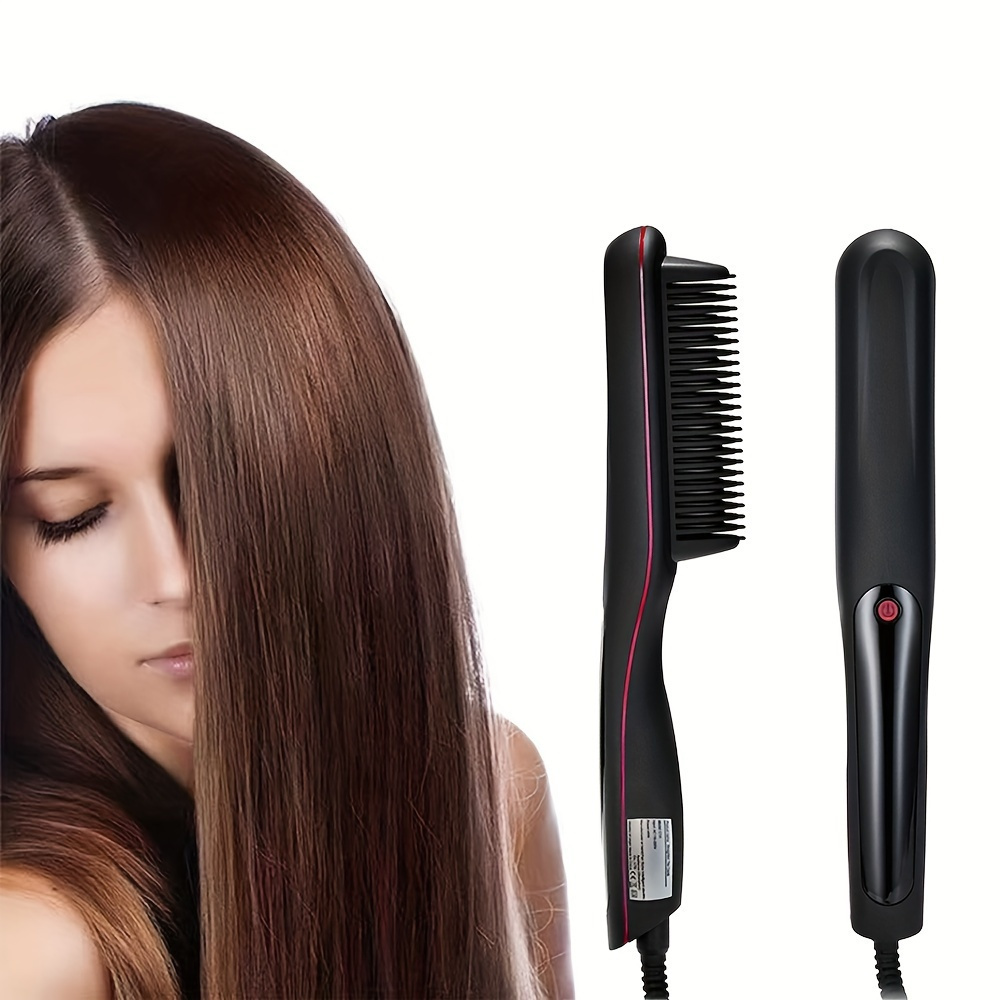 Hair Straightener Brush 2 in 1 Multifunctional Ceramic Hair Styling Iron With LCD Display Screen Suitable For All Hair Types Gifts For Women