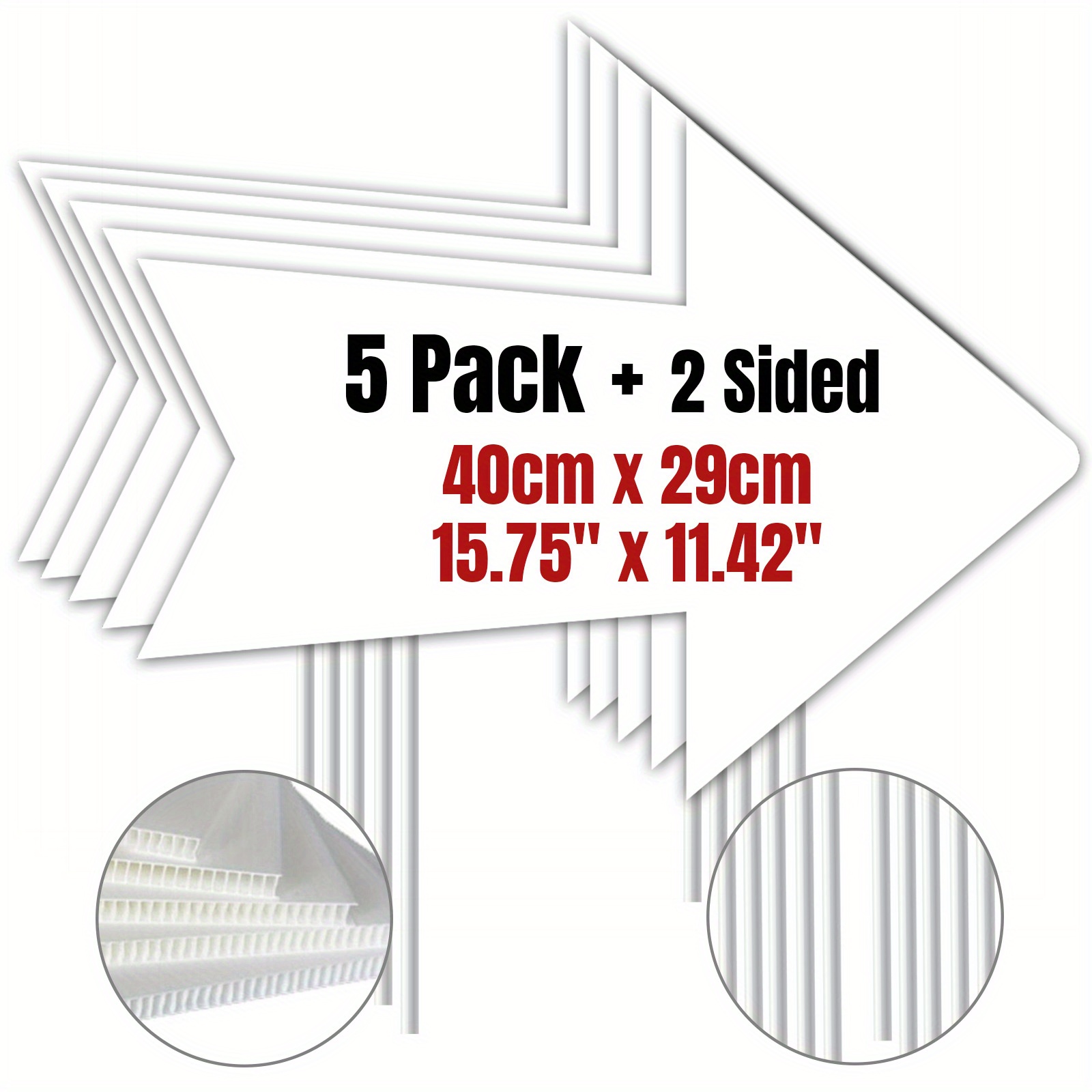 

5pcs Of Yard Guide Signs With Stakes Corrugated Plastic - -yourself Party Guide Signs Featuring Arrows, Ideal For Outdoor Party Venue Decoration.