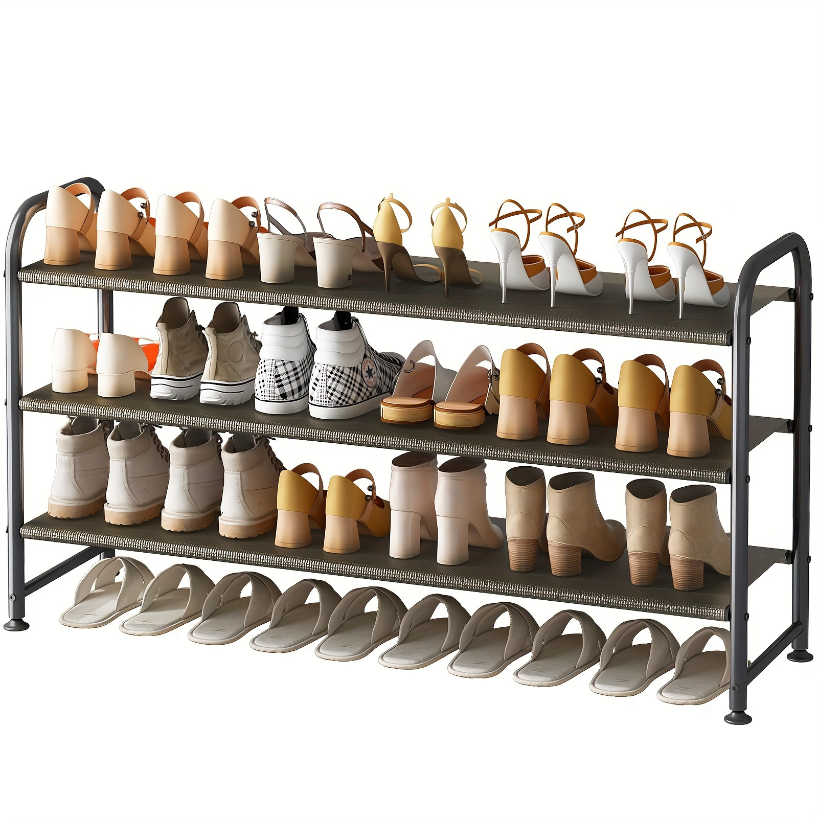 

Sorcedas Shoe Rack 3 Tier Long Storage Organizer Wide Metal Shoe Shelf For Closet Entryway