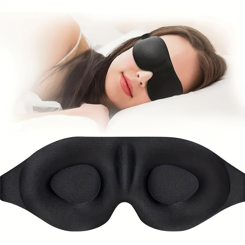 

3d Contoured Cup Sleeping Mask - Soft Comfort Eye Cover, Light-blocking Design, Adjustable Elastic Strap For Travel & Yoga, 1 Size Fits All