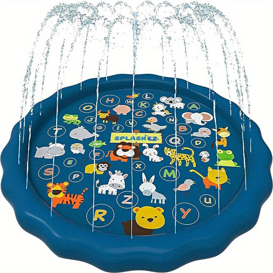 

Educational Splash Pad Sprinkler Pool For Kids - 3-in-1 Outdoor Water Play Mat With Pvc Material And Multiple Components For Learning And Fun