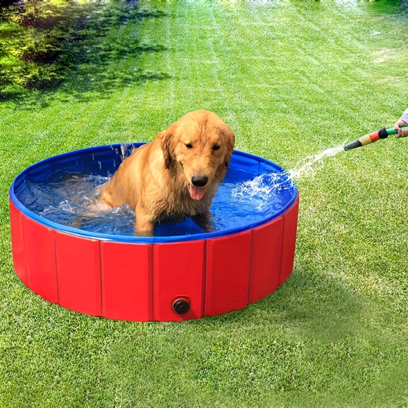 

Extra-large Foldable Dog Pool - Durable Pvc, Ideal For Small To Large Breeds - Perfect For Bathing & Playtime