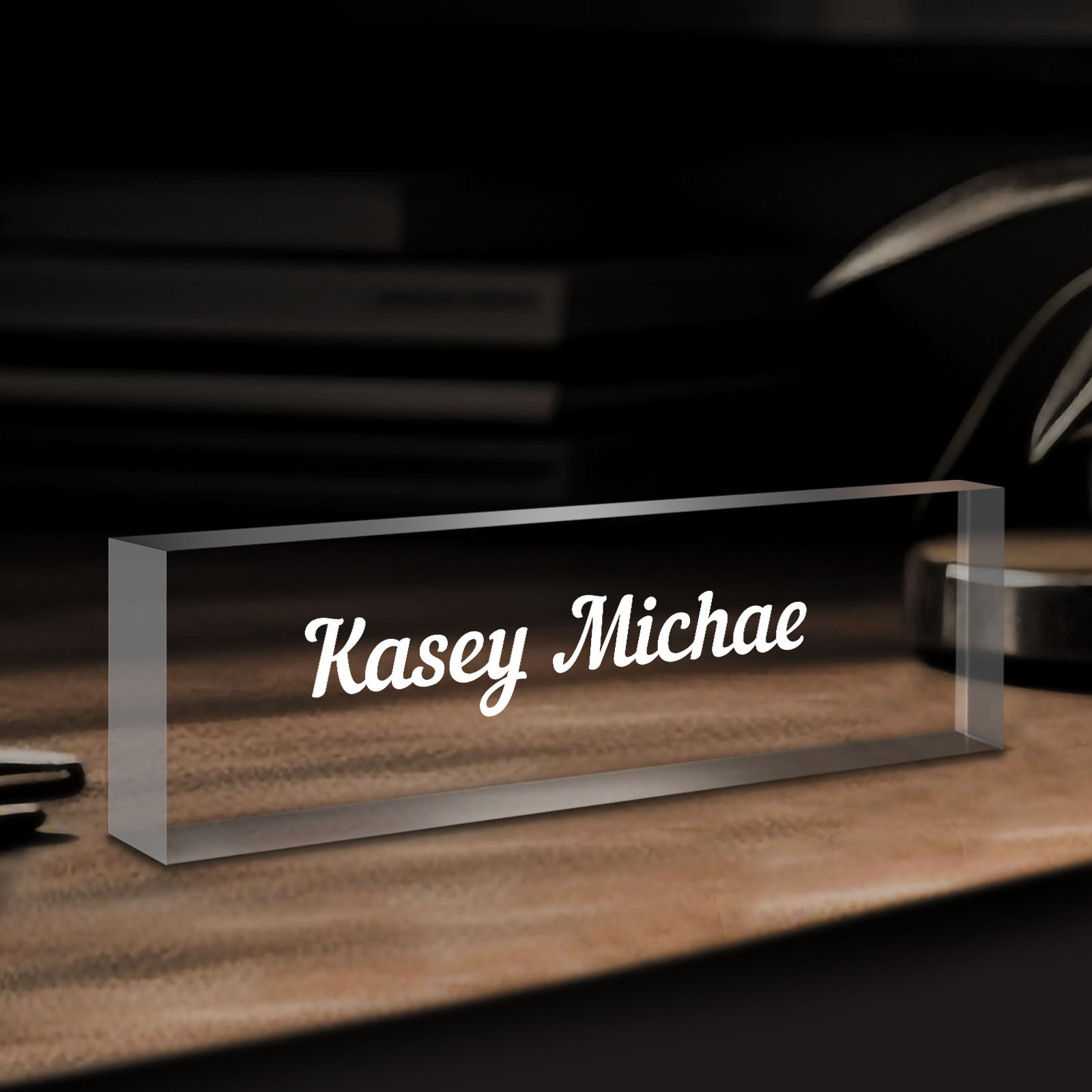 

1pc, Office Engraved Acrylic Name Plate For Desk Desk Name Plate Personalized| Custom Employee Appreciation Gifts Office Gifts For Women, Boss, Employee, Teacher, Manager Gifts For Employees