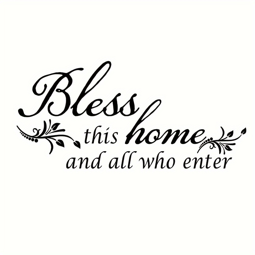 

1pc, Bless Your Home With Creative English Wall Stickers - Removable Decor For Living Room And Bedroom