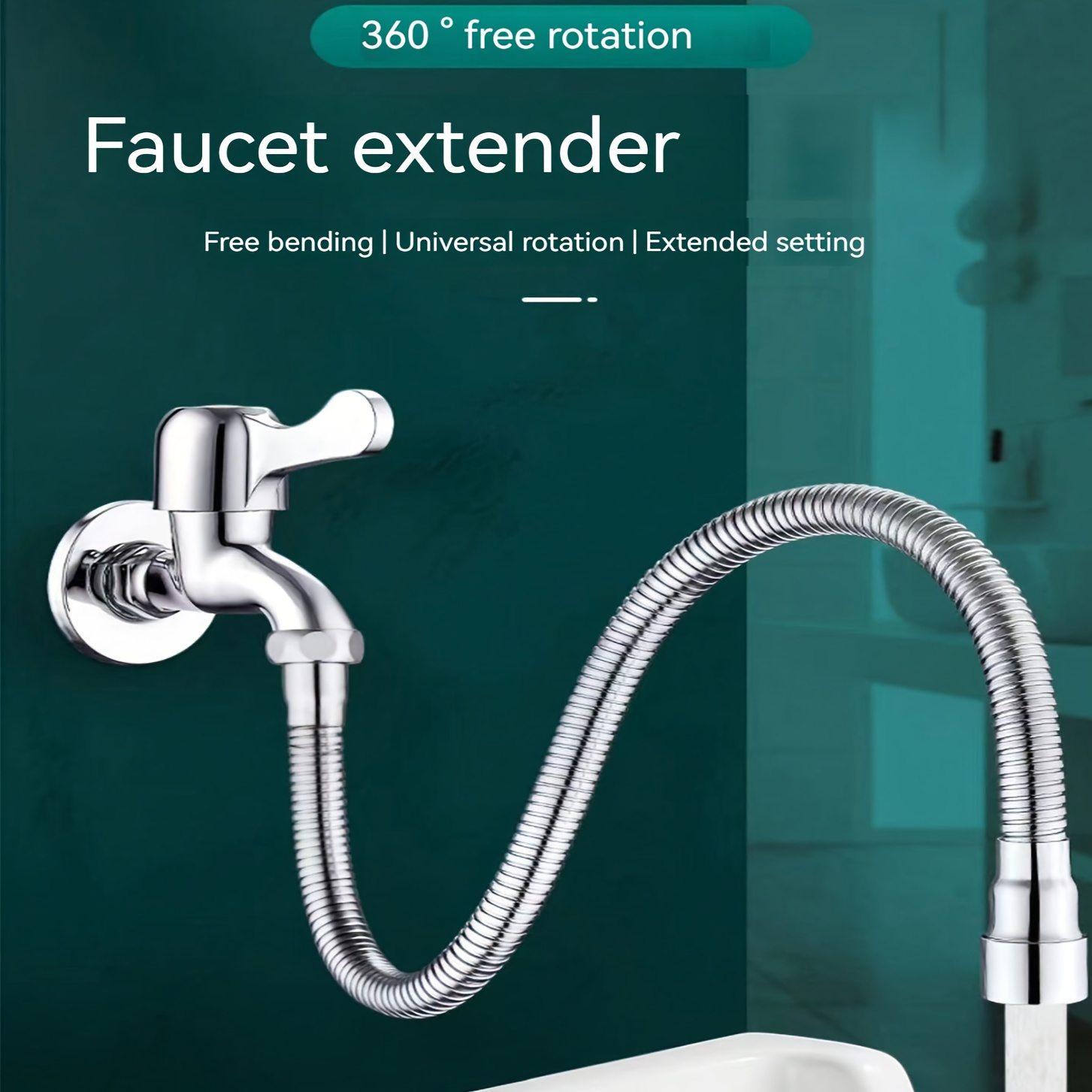 

360° Rotatable Stainless Steel Faucet Extender - High-pressure, Water-saving Kitchen & Bathroom Accessory, Available In 7.87" Or 19.69" Lengths