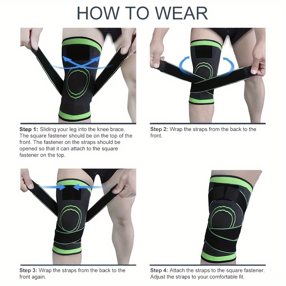 1pc adjustable knee compression sleeve for running cycling and exercise provides support   for men and women details 4