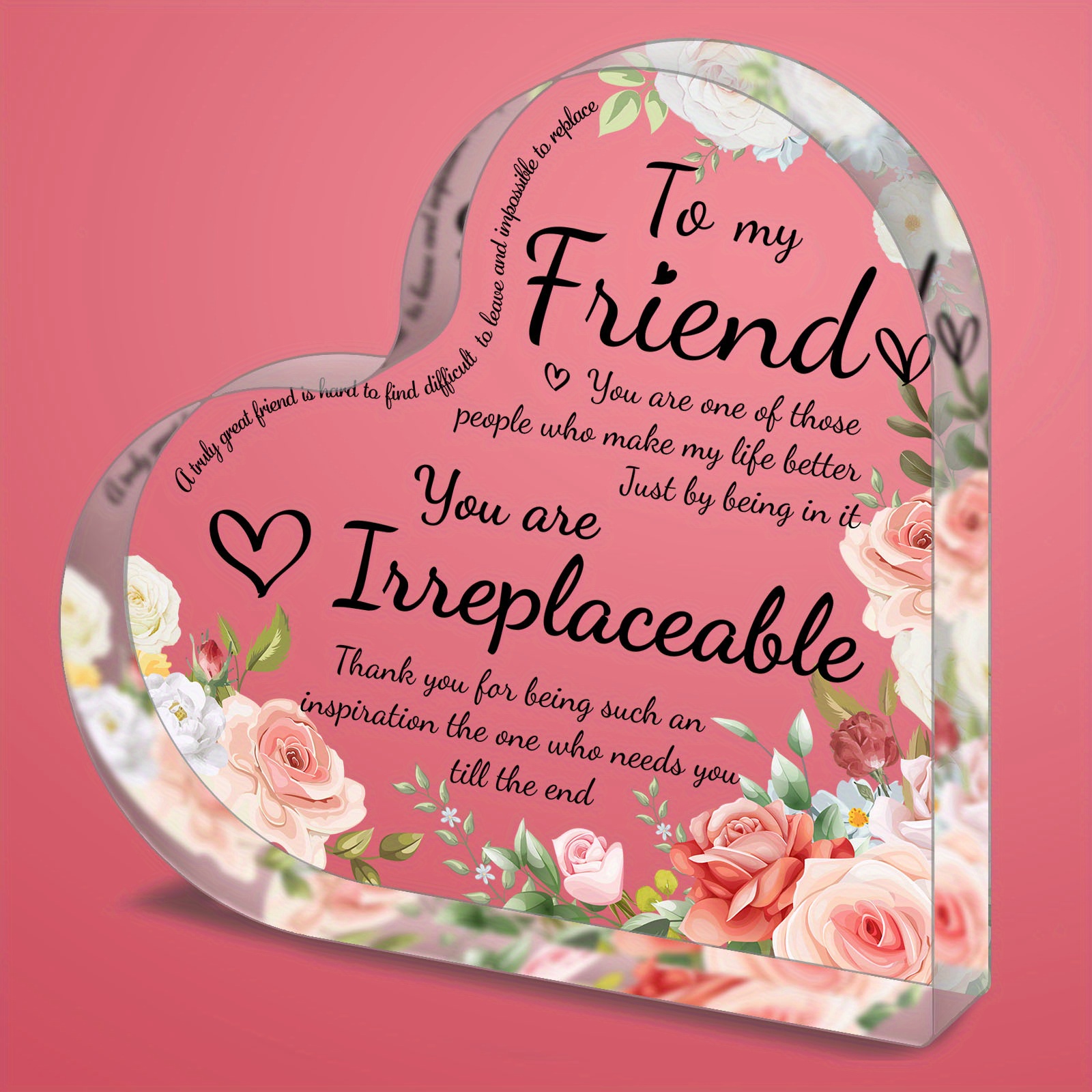 

1pc Friendship Memorial Gift Ornament – Acrylic Plaque Table Decor Ornament For Best Friend – Great Thank You Gift For Birthdays, Parties And Graduations