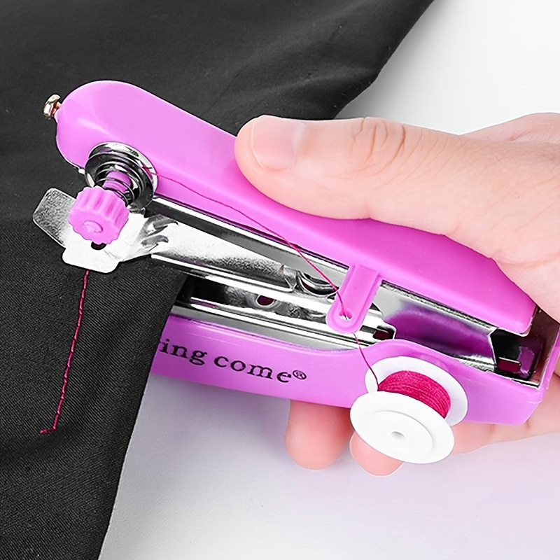 

Portable Mini Handheld Sewing Machine, Multi-functional Manual Plastic Sewing Device For Small Purse Making Projects - 1 Piece