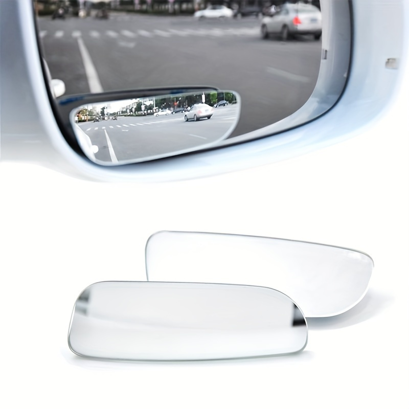 

2pcs Blind Spot Rearview Mirror, Rectangular Hd Glass Frameless Convex Rear View Mirror, 360 Degree Adjustable Reversing Auxiliary Mirror For Car Truck Suv (transparent)