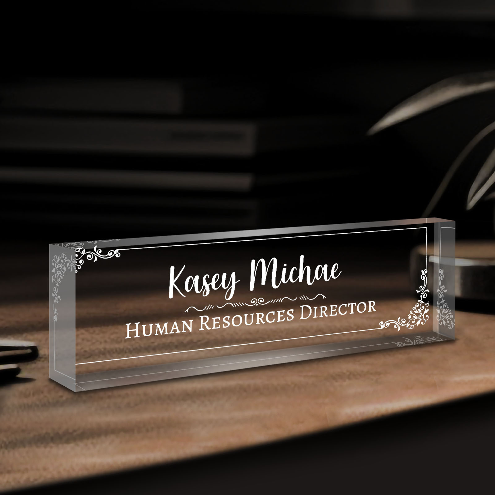 

1pc, Office Engraved Acrylic Name Plate For Desk, Desk Name Plate, Personalized Custom Employee Appreciation Gifts, Office Gifts For Women, Boss, Employee, Teacher, Manager, Gifts For Employees