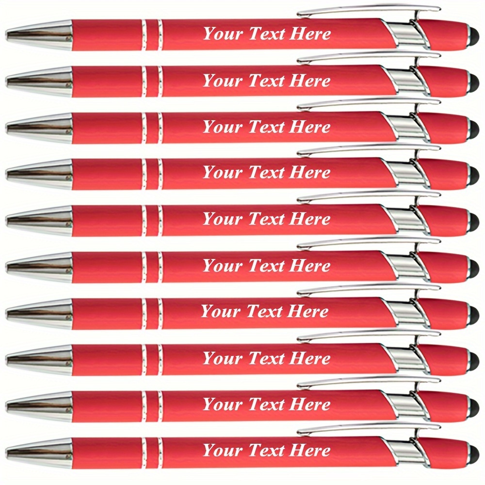 

10pcs Luxurious Red Ballpoint Pen With Personalized Soft Touch, Customized Pen, Perfect Gifts For Anniversaries, Birthdays, Or Any Other Special Occasion(black Ink)