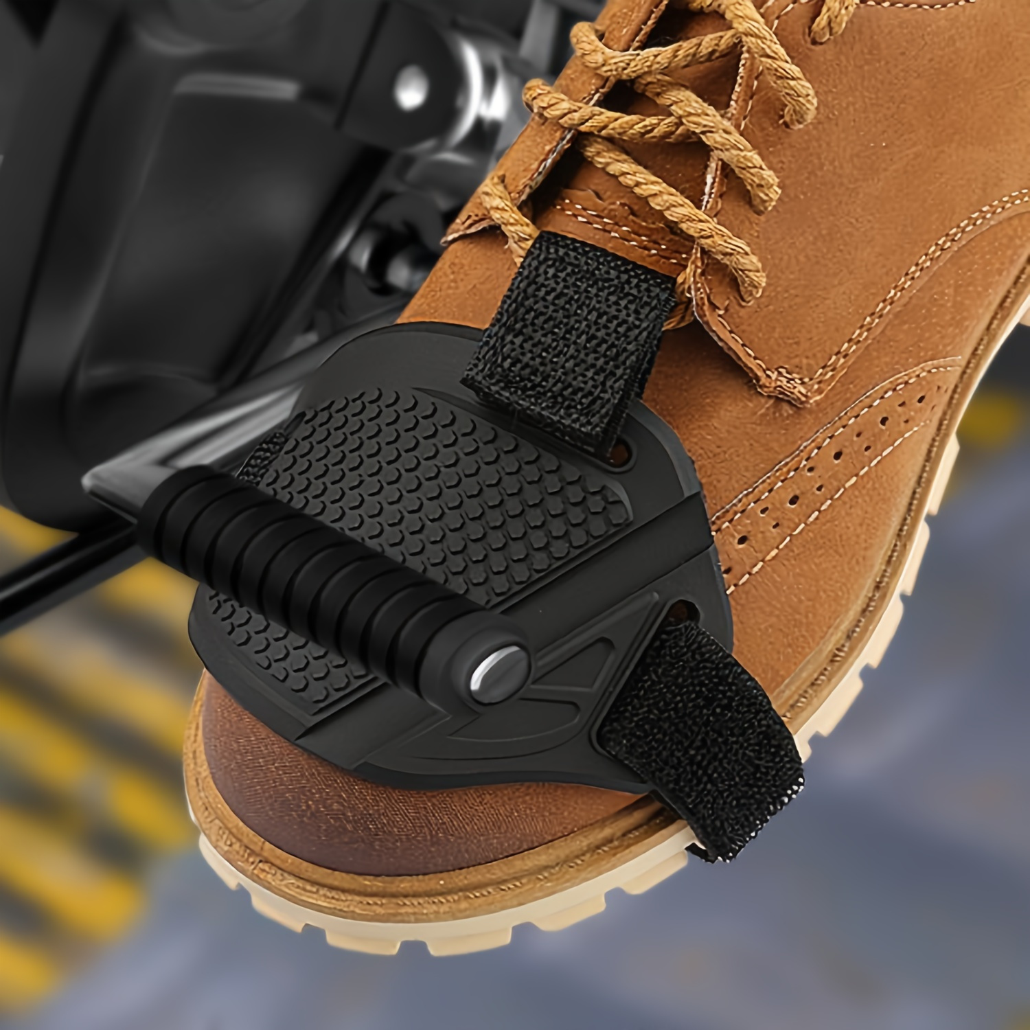 TEMU Motorcycle Gear Shift Protector Kit - Durable Rubber Shoe Cover & Pad, Hand Washable