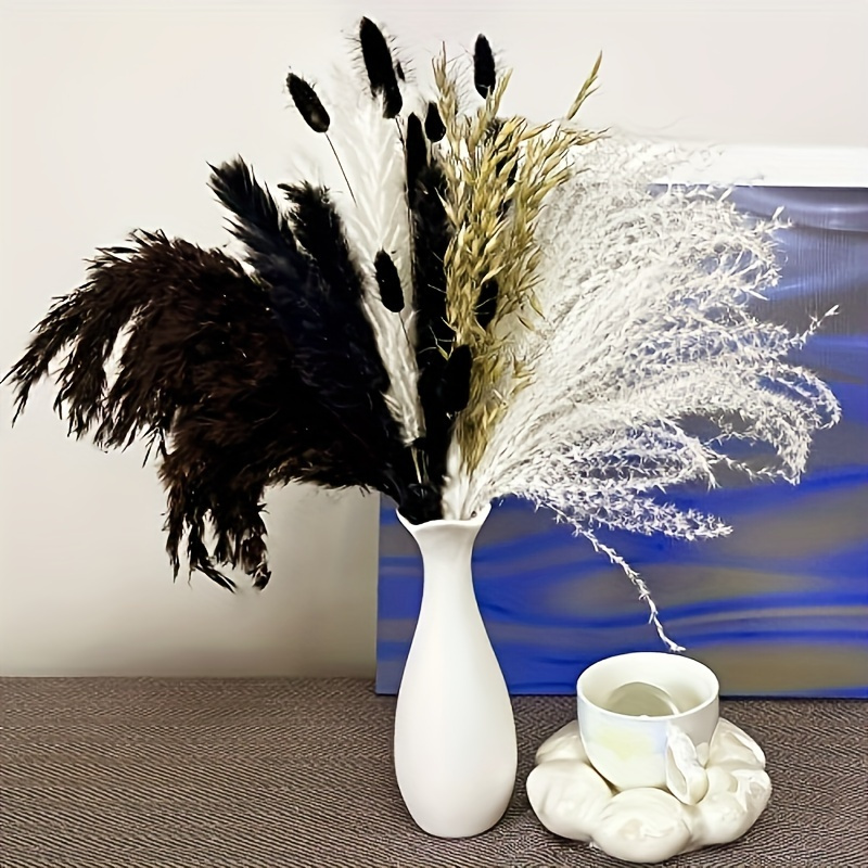 

29-piece Elegant Decorative Grasses Grass Bouquet - 17" White & Black, Perfect For Spring Weddings & Valentine's Day Decor