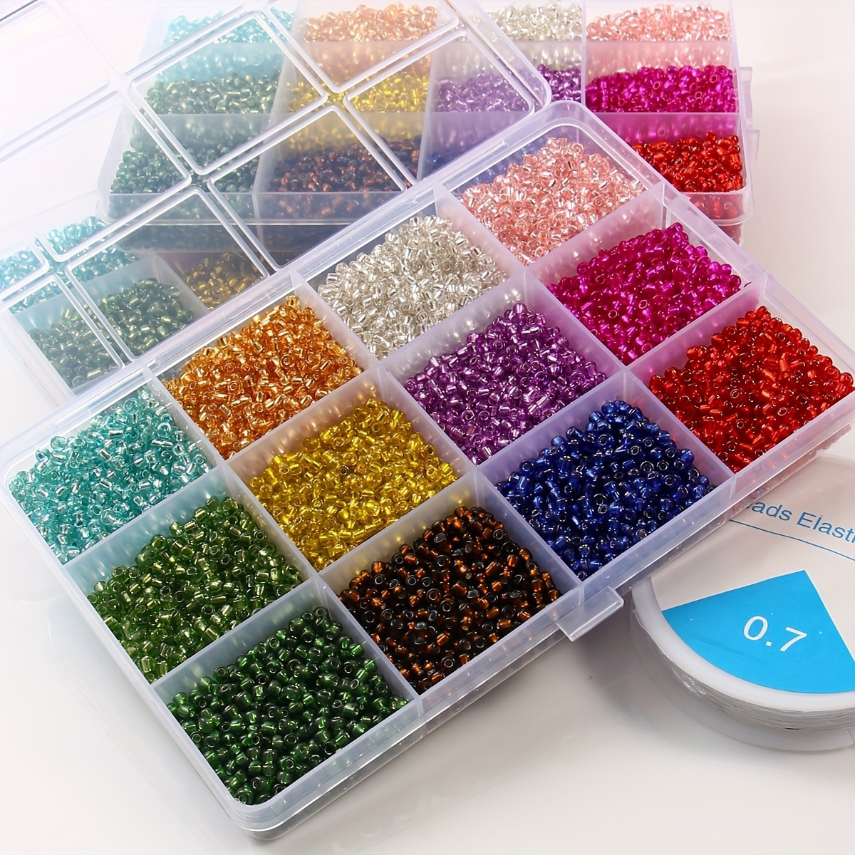 

5100pcs 3mm Glass Seed Beads, Transparent Multicolor Loose Beads, Diy Jewelry Accessories Bracelet Necklace Accessories