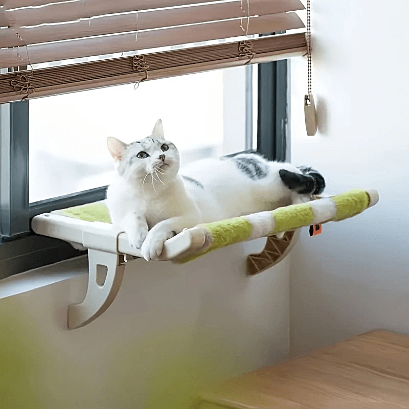 

Deluxe Cat Window Perch - Detachable Plastic Hammock, Comfortable Balcony Lounge Chair, Sturdy Hanging Design For Cats