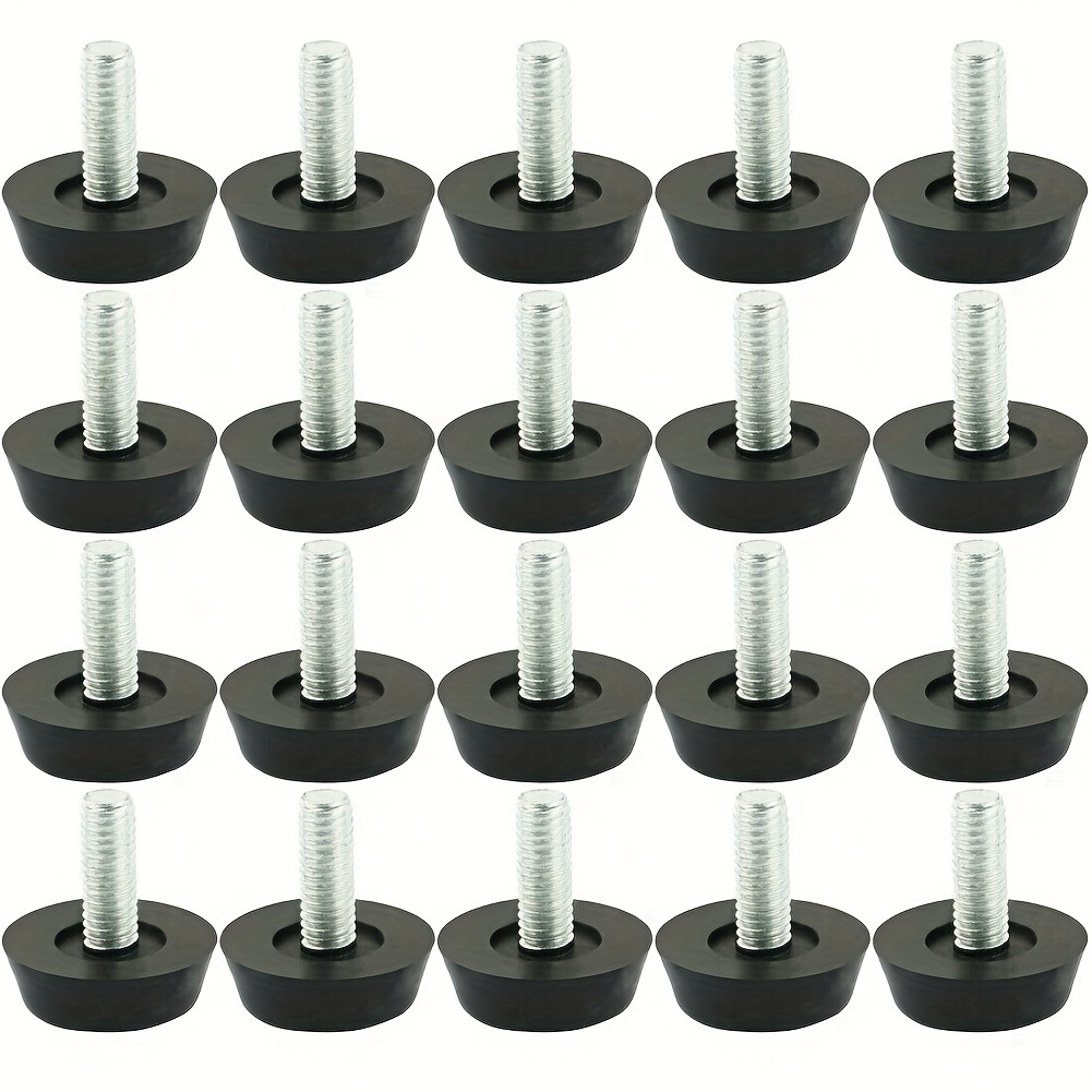 

20pcs M6 Adjustable Leveling Feet, Furniture Table & Chair Leg Pads, Metal & Plastic Hardware Accessories, Screw-on Design, Durable & Sturdy Construction, Easy Installation